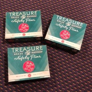 3 boxes brass pins